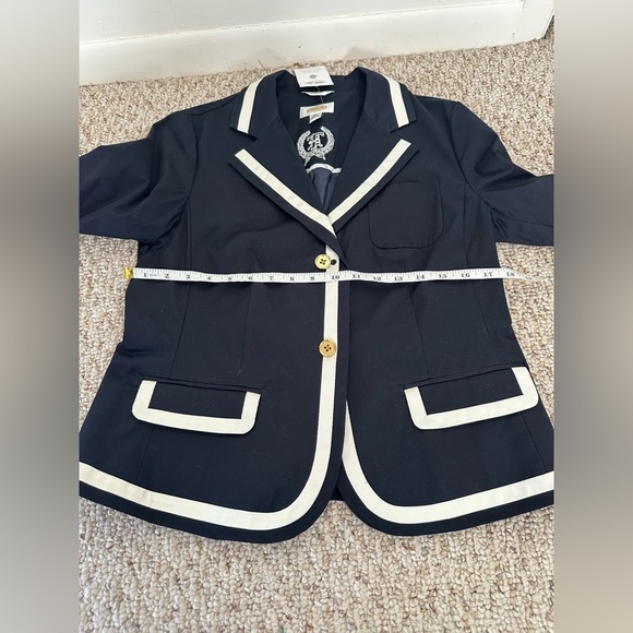 Talbots Navy blue and White Blazer size 10 NWT - Picture 9 of 9